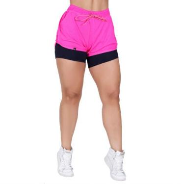 Imagem de Short Fitness Feminino Corrida Dry Com Bolso E Short Interno Orbis - O