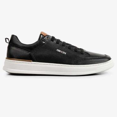 Imagem de Sapatênis de Couro Ferracini Gold Fr 2072B Preto Masculino, 39