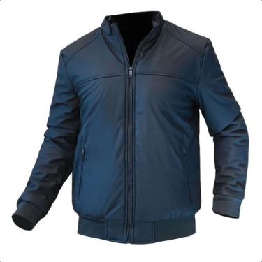 Imagem de Jaqueta Masculina Forrada Casaco PU Emborrachado Impermeável - Klizz, 
