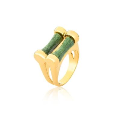 Imagem de ANEL BAMBO JASPE VERDE Nº19 - AYLA