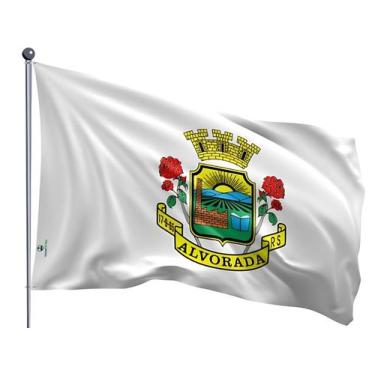 Imagem de Bandeira do Município de Alvorada Uma Face Estampada Tamanho 90x128cm 