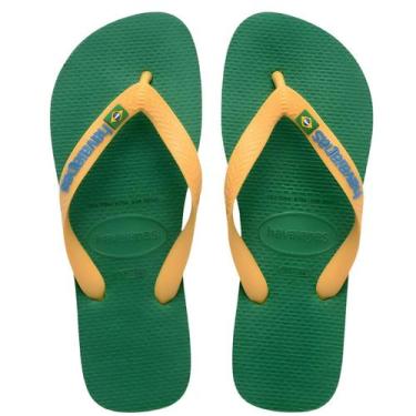 Imagem de Chinelo Masculino Havaianas Brasil Logo, Verde, 39/40
