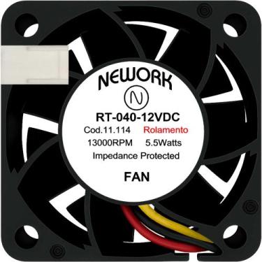 Imagem de Ventoinha RT-040 12VDC 11.114 12V 5.5W 3 Fios 3P 404020 B2 - Nework