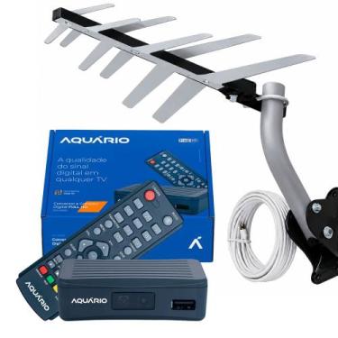 Imagem de Kit conversor digital hd e antena externa de uhf alto ganho - AQUARIO