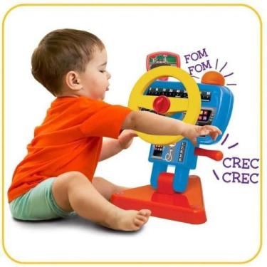 Imagem de Volante Infantil Bibi Fomfom Bebê Som Buzina Retrovisor Elka