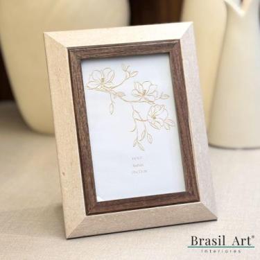 Imagem de Porta-Retrato Decorativo Chanfrado Madeira 10x15cm - brasil art