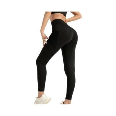 Imagem de Calças De Yoga Femininas De Cintura Alta Com Efeito Levanta Bumbum, Bo