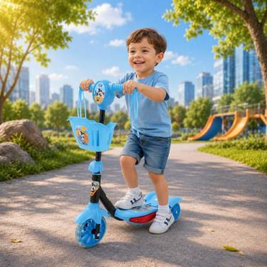 Imagem de Patinete Infantil Zippy Toys 3 Rodas com Luz LED Música Cestinha Super
