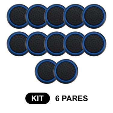 Imagem de 6 Pares de Grips p/ controle Anti Derrapante Silicone Botão Analógico 