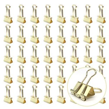 Imagem de Clipes de papel de pasta de ouro – Pequeno, clipe de largura de 1,9 cm para materiais de escritório e escola, pacote com 80