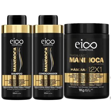 Imagem de Eico Mandioca Shampoo + Condicionador 450Ml + Máscara 1Kg