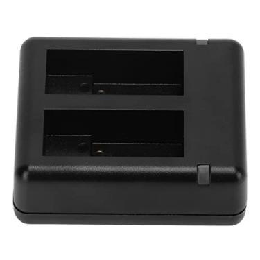 Imagem de Carregador de bateria para câmera, carregador de bateria dupla durável de mudança de cor de plástico USB 5V