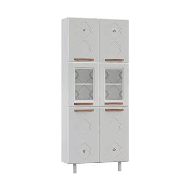 Imagem de Paneleiro Duplo de Aço 80cm Regina Multimóveis Glass Cr6132 Branco