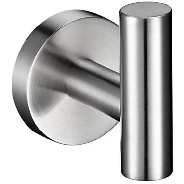 Imagem de Pistola de aço inoxidável cinza preto polido cromado escovado ouro gancho gancho barra de toalha suporte de papel acessórios de banheiro, gancho escovado