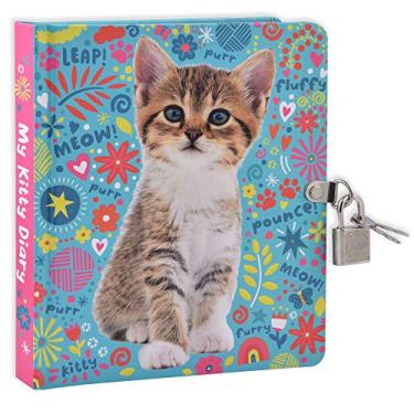 Imagem de MOLLYBEE KIDS My Favorite Things Lock and Key Diary Notebook for Girls, 5.5 x 6.25 Inches, 208 Lined Pages, Padlock with 2 Keys, Purple (Multicolor)