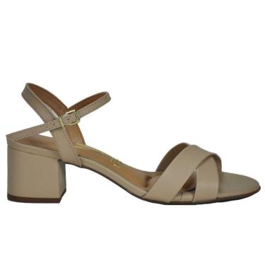 Imagem de Sandalia Vizzano Feminina Salto Bloco Medio Bege 6291927
