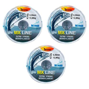 Imagem de Linha MX Pesca MX Line Mono 300 Metros Interligados Transparente 0.35mm 13,96kg