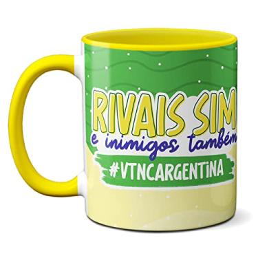 Imagem de Caneca Rivais Sim Inimigos Também Brasil Argentina Simpsons (Amarela)