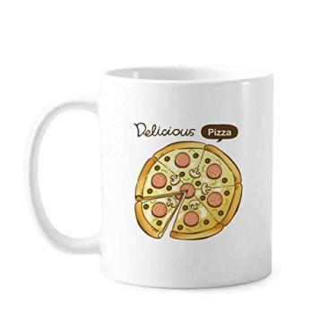 Imagem de Salsicha Cogumelo Pizza Italiana Comida Caneca Cerâmica Café Porcelana Utensílios de Mesa