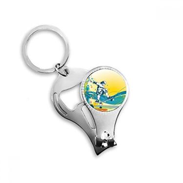 Imagem de Skate esportivo ilustração colorida anel alicate chaveiro abridor de garrafa cortador