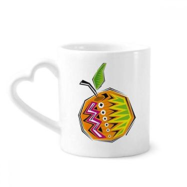 Imagem de Caneca com ilustração de elementos culturais mexicanos de comida amarela caneca de café cerâmica copo de coração de vidro