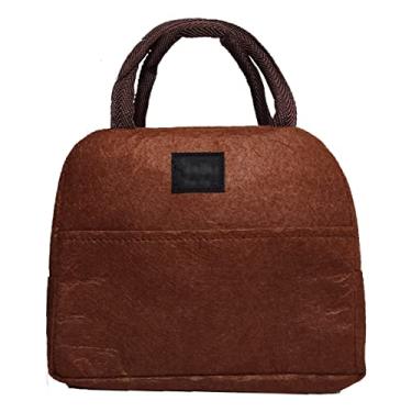 Imagem de Bolsa Térmica Compacta Para Levar Marmitas, Lanches, Comidas E Bebidas Quentes E Frias Para Viagem Ou Trabalho Com Bolso Frontal Azul, Verde, Rosa, Marrom LINHA PREMIUM SYANG (MARROM)
