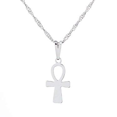 Imagem de Colar Cruz Ansata 17mm - Sunshine Cristais Cor:Prata