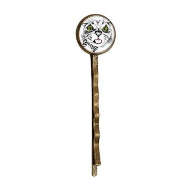 Imagem de Tougue Bow White Cat Protect Animal Pet Lover Retro Metal Hair Bobby Pin Headwear