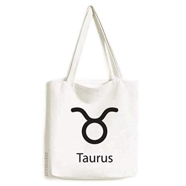 Imagem de Maio de abril, Taurus, padrão de constelação, sacola de lona, bolsa de compras, bolsa casual