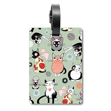 Imagem de Animal Pet Cute Cat Family Suitcase Bag Tag Luggage Card Hanging Scutcheon Label