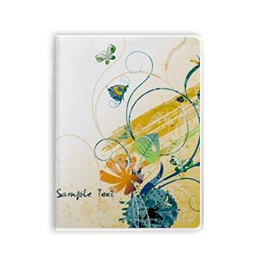 Imagem de Caderno de flores rurais elegantes com borboleta, capa de goma