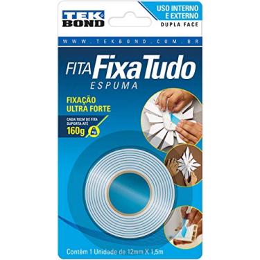 Imagem de Tekbond 70852 Fita Fixa Tudo Espuma, 12mm x 1.5 m, Branco