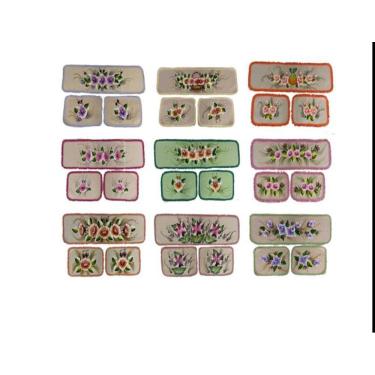 Imagem de Kit Tapete Cozinha Emborrachado 3Pcs Passadeira Pintado Mao