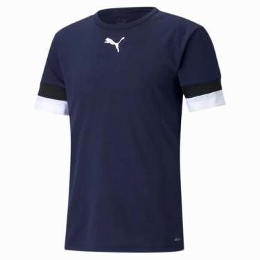 Imagem de Camiseta Puma Masculina Teamrise Jersey - Marinho E Branco