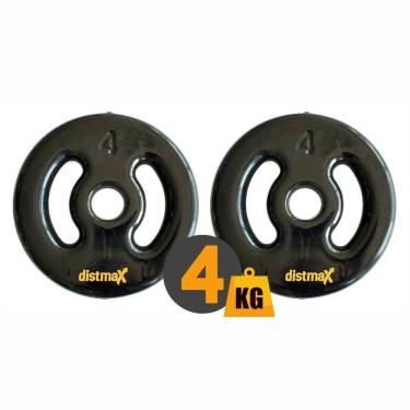 Imagem de Anilha Vazada Emborrachada 4Kg  Par 