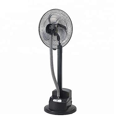 Imagem de Ventilador de pedestal spray de névoa com 3 velocidades, refrigerador de ar industrialista comercial oscilante ventilação de ar umidificante, preto, 45,72 cm