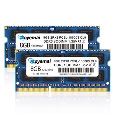 Imagem de PC3-10600 Sodimm 16GB Kit DDR3 1333MHz 8GB PC3L-10600S 2Rx8 1.35V / 1.5V CL9 Memória RAM para laptop