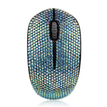 Imagem de Mouse sem fio com strass de cristal brilhante, mouse silencioso de 2,4 G com receptor USB, mouse de computador portátil para PC, tablet, laptop, notebook, presente para meninas - rosa colorido