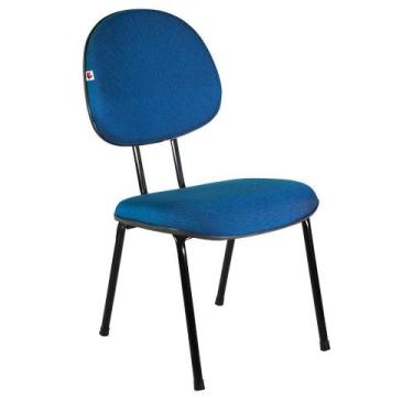 Imagem de Cadeira Executiva Pé Palito Tecido Azul Com Preto - Shopcadeiras