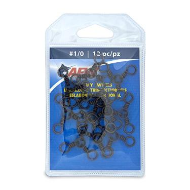 Imagem de American Fishing Wire Giros de latão 3 vias com anéis de aço inoxidável (12 peças), preto, tamanho #1/0