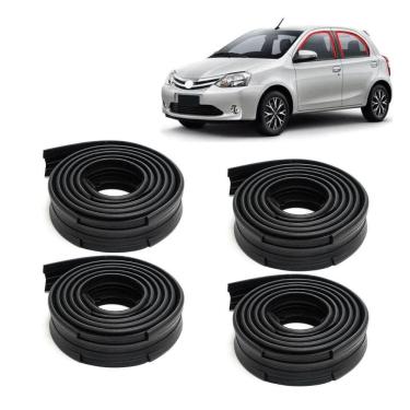 Imagem de Kit 4 Borracha Vidro Canaleta Porta Dianteira Etios Após 13