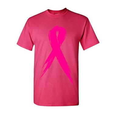 Imagem de Camiseta masculina de conscientização do câncer de mama com fita rosa Hope Fight Survivor, Rosa choque, XXG