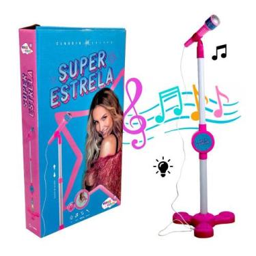 Imagem de Microfone Com Pedestal Claudia Leitte Super Estrela Brinquedo Infantil