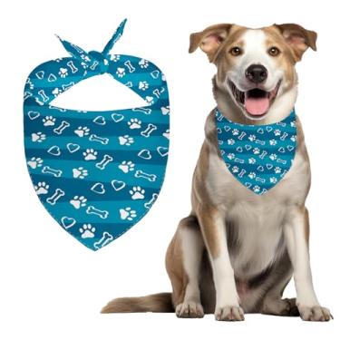 Imagem de Bandana Blue Dog Bone Dog Estampa Dupla Face Lavável Gato Cachorro Lenço Triângulo Babadores Ajustável Bonito Pet Bandanas para Cães Grandes