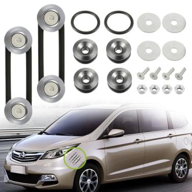 Imagem de EPLZON Kit de liberação rápida para para-choque dianteiro traseiro compatível com para-choques de carro universais kit de parafusos de aço para instalação de pára-choques de carro (titânio)