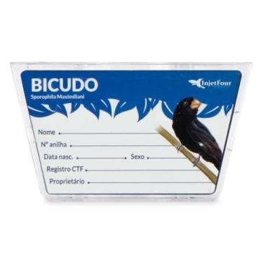 Imagem de Porta Nome Bicudo Acrílico Ficha Crachá Identificação Marcação Criador Macho Fêmea Criação Placa Identificação Plaquinha Personalizada