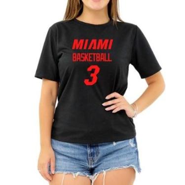Imagem de Camiseta Cidade Feminina Miami Basketball Basketball 1-Feminino