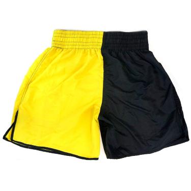 Imagem de Short Calção Uniforme Treino Muay Thai Masculino - GG - Preto com Amarelo
