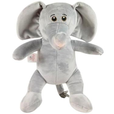 Imagem de Elefante 35cm De Pelúcia Brinquedo Fofo Decoração Festa Nicho Presente Criança Bebê Antialérgico Bordado Deluxe Premium