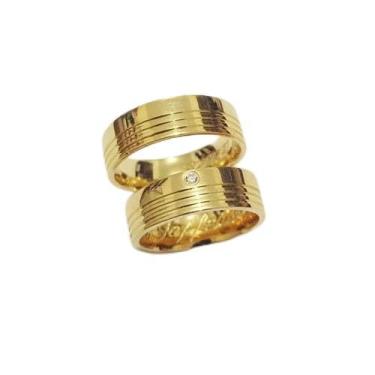 Imagem de PAR DE ALIANÇAS DE MOEDA ANTIGA 8MM CASAMENTO ALM048